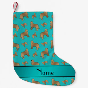 Personalisierter Name Türkis Otterhound Hunde Kleiner Weihnachtsstrumpf