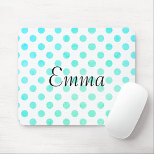 Personalisierter Name Typografie Türkisfarbener Pu Mousepad