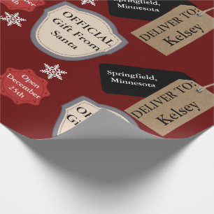 Personalisierter Name u. Standort offizielle Sankt Geschenkpapier