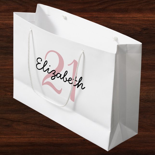 Personalisierter Name und Alter Geburtstag Große Geschenktüte (Von Creator hochgeladen)