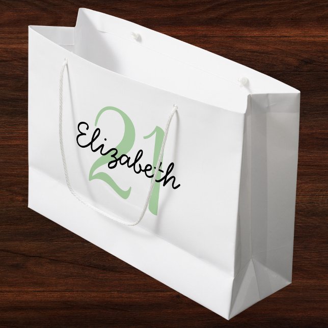 Personalisierter Name und Alter Geburtstag Große Geschenktüte (Von Creator hochgeladen)