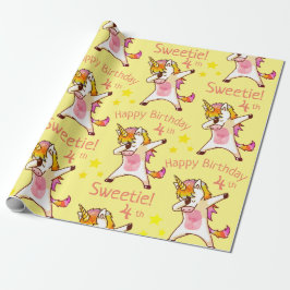 Personalisierter Name und Alter Unicorn Geburtstag Geschenkpapier