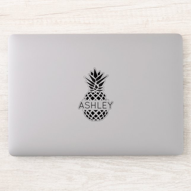 Personalisierter Name und Ananas Notebook Aufkleber (Computer)