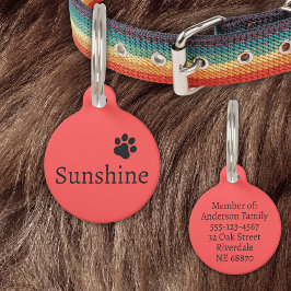 Personalisierter Name und Anschrift des Hauses (sc Haustiermarke