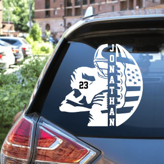 Personalisierter Name und Anzahl der Fußballeben Fensteraufkleber