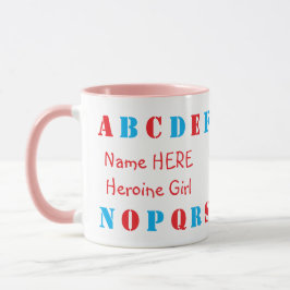 Personalisierter Name und Blau, Rot-Englisch-Alpha Tasse