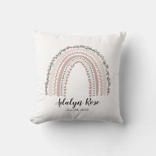 Personalisierter Name und Datum Boho Rainbow Kisse Kissen
