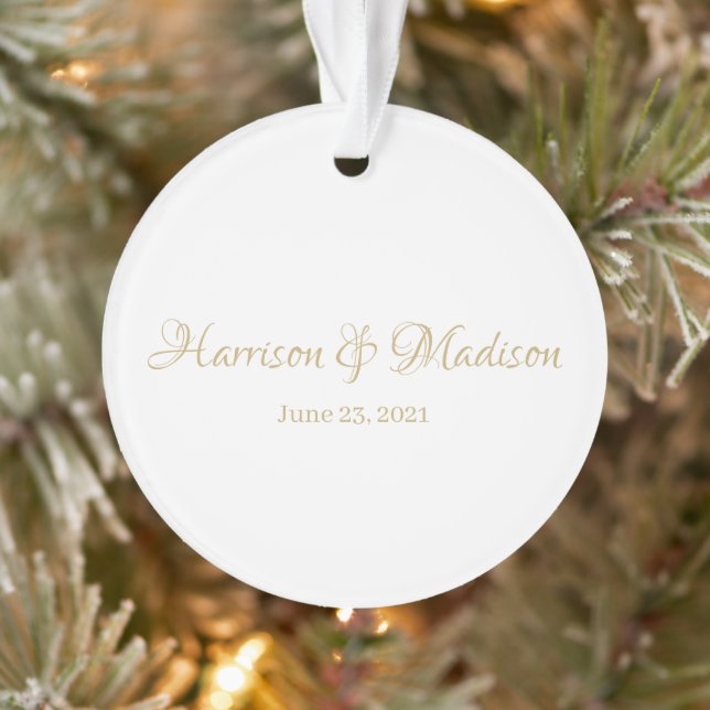 Personalisierter Name und Datum der Hochzeit Ornament (Baum)