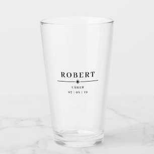 Personalisierter Name und Datum des Hochzeitgebers Glas