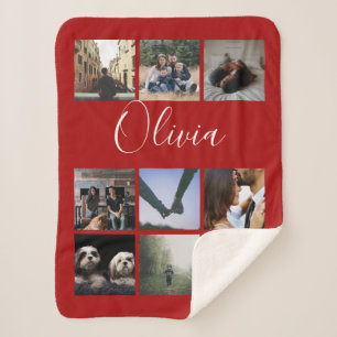 Personalisierter Name und Foto-Collage-Typografie Sherpadecke