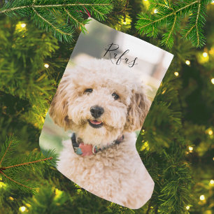 Personalisierter Name und Foto des Haustiers Kleiner Weihnachtsstrumpf