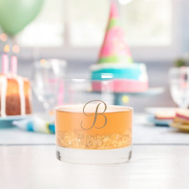 Personalisierter Name und Monogramm aus Gold Whiskyglas