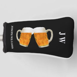 Personalisierter Name und Monogramm Bier Foto Schw Golf Headcover