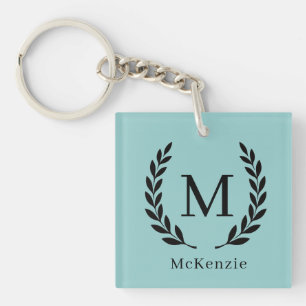 Personalisierter Name und Monogramm-Foto Schlüsselanhänger