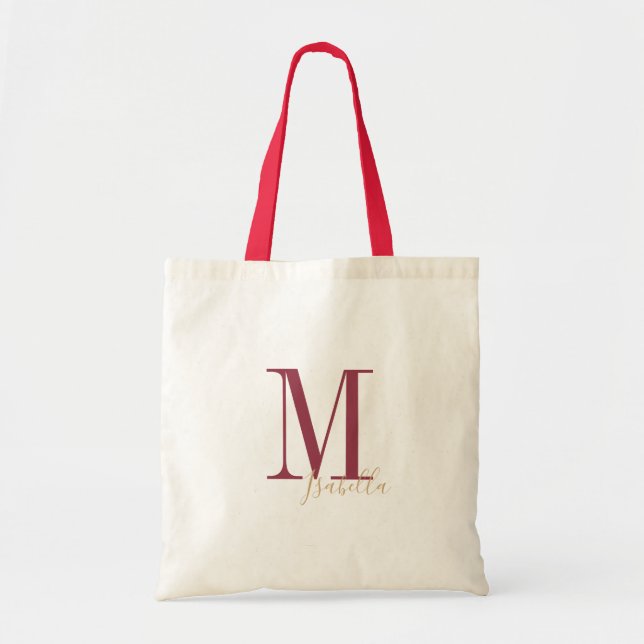 Personalisierter Name und Monogramm Tragetasche (Vorne)