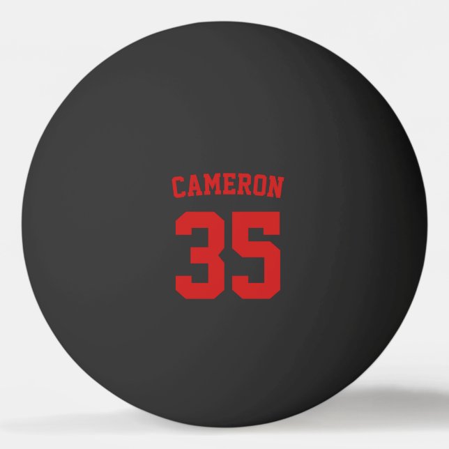 Personalisierter Name und Nummer der Sportart Tischtennisball (Vorderseite)