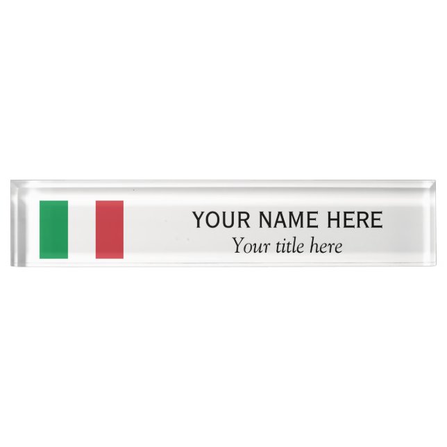 Personalisierter Name und Titel italienische Lande Namensplakette (Vorderseite)