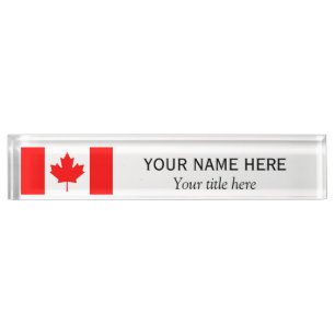 Personalisierter Name und Titel Kanadische Flagge Namensplakette