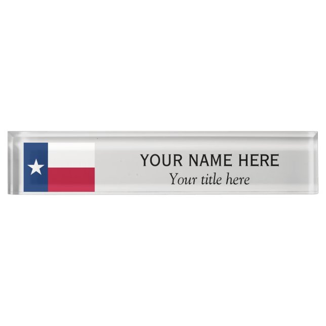 Personalisierter Name und Titel Texas-Staatsflagge Namensplakette (Vorderseite)