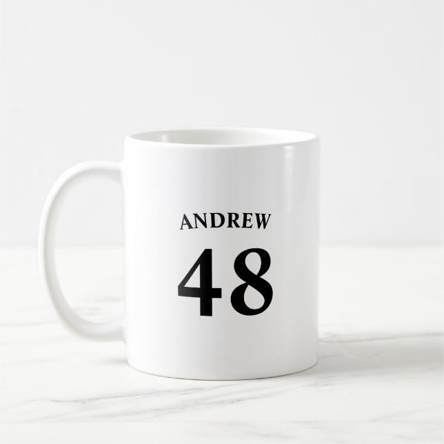 Personalisierter Name und Trikotnummer  Kaffeetasse (Links)