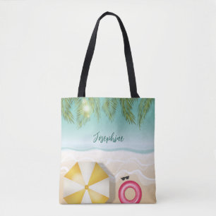 Personalisierter Name und tropische Strandpalmenbl