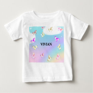 personalisierter Name unicorn Baby T-shirt