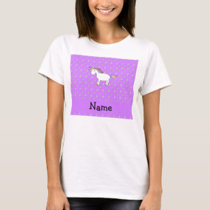 Personalisierter Name unicorn pastel lila Diamante T-Shirt