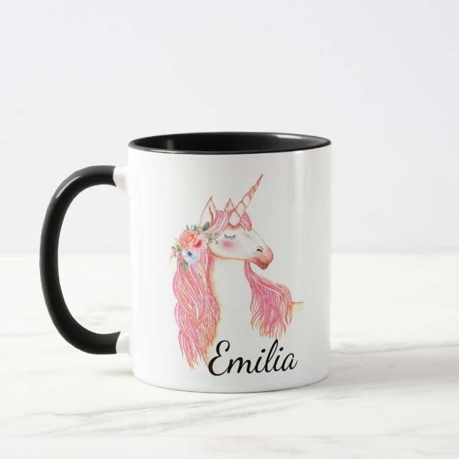 Personalisierter Name Unicorn Tasse (Links)