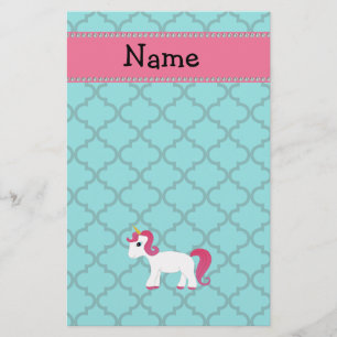 Personalisierter Name unicorn türkis marokkanisch Briefpapier