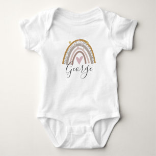 Personalisierter Name Unisex Regenbogen Baby Strampler
