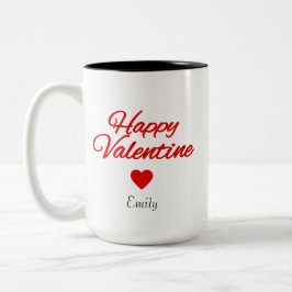 Personalisierter Name Valentinstag  Zweifarbige Tasse