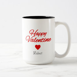 Personalisierter Name Valentinstag Zweifarbige Tasse