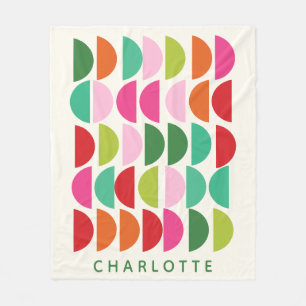 Personalisierter Name Vibranful Geometric Modern Fleecedecke