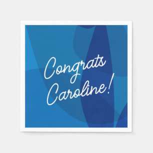 Personalisierter Name Vibrant Blue Gevor Abschluss Serviette