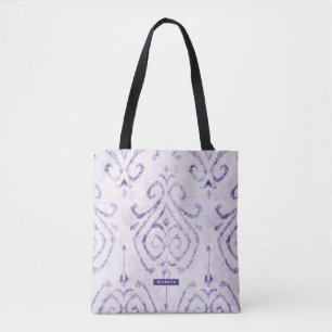Personalisierter Name violettes Ikat-Muster Brautj