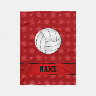 Personalisierter Name Volleyball Rote Sterne Fleecedecke
