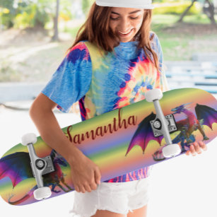 Personalisierter Name von Rainbow Dragon Skateboard