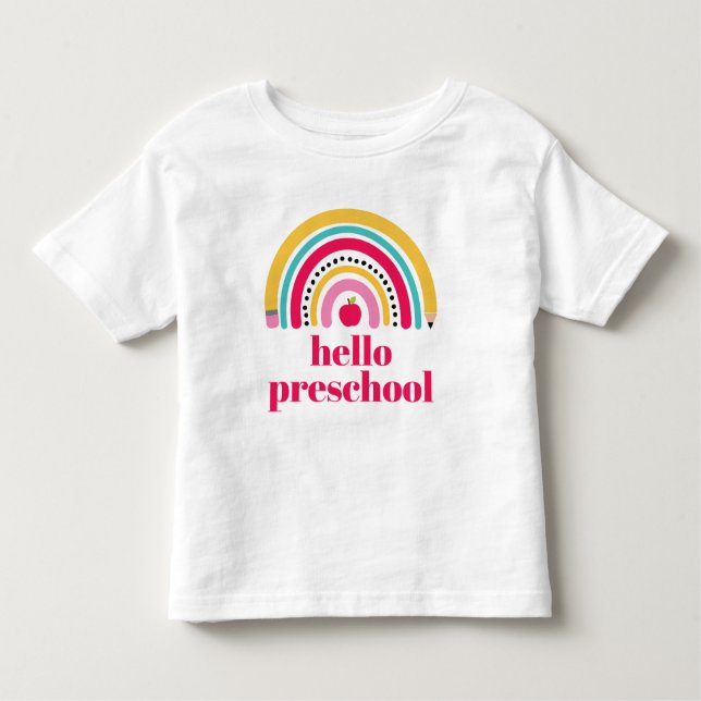 Personalisierter Name von School Rainbow zurück zu Kleinkind T-shirt (Vorderseite)