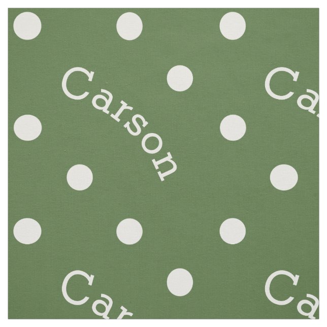 Personalisierter Name Waldbaum Green Polka Dot Stoff (Muster)