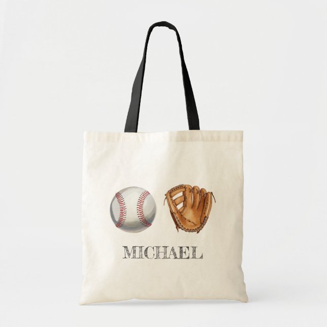 Personalisierter Name Wasserfarbe Baseballhandschu Tragetasche (Vorne)
