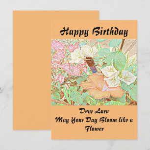 Personalisierter Name Wasserfarbe Peach Geburtstag