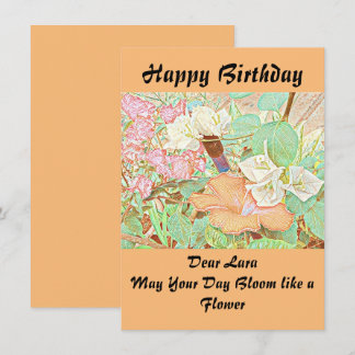Personalisierter Name Wasserfarbe Peach Geburtstag