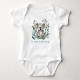 Personalisierter Name Watercolor Koala Bear Baby Strampler