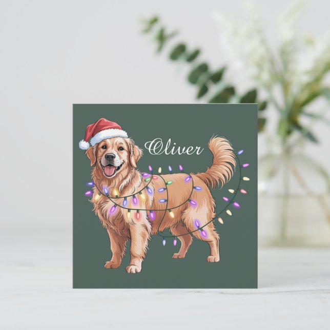 Personalisierter Name Weihnachten Golden Retriever (Stehend Vorderseite)