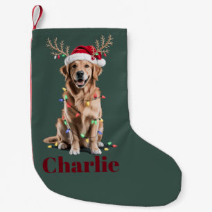 Personalisierter Name Weihnachten Golden Retriever Kleiner Weihnachtsstrumpf