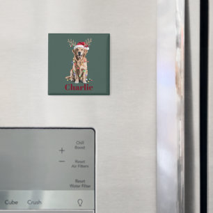Personalisierter Name Weihnachten Golden Retriever Magnet