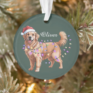 Personalisierter Name Weihnachten Golden Retriever Ornament