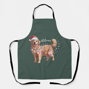 Personalisierter Name Weihnachten Golden Retriever Schürze