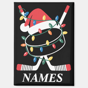 Personalisierter Name Weihnachten Hockey Xmas Sant Magnet