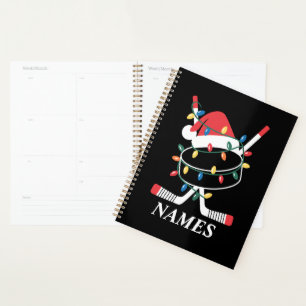 Personalisierter Name Weihnachten Hockey Xmas Sant Planer